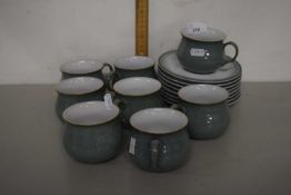 Quantity of Denby cups and saucers