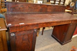 Large Victorian mahogany twin pedestal sideboard, 209cm wide
