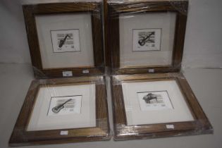 Manuel J Estop Zafra, group of four modern musical themed etchings