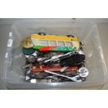 Large box of various assorted cutlery