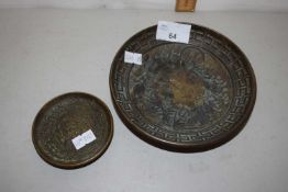 Two small Chinese bronze dishes