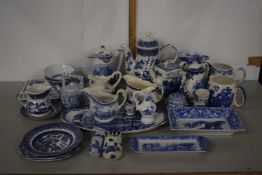 Mixed Lot: Various blue and white table wares to include a range of tea wares
