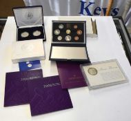 Quantity of six cased silver proof coin sets to include Royal Mint, 2003 coronation anniversary, two