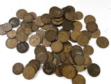 A box containing various early 20th Centry bronze coinage including 1 pennies, half pennies ect