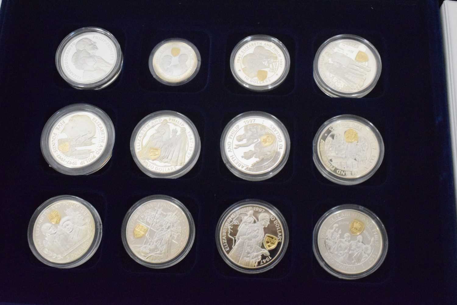 Royal Mint Elizabeth II 1997 Golden Wedding Anniversary proof silver coin set, comprising twenty - Image 3 of 3