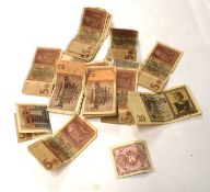 Is a quantity of mid-20th century Third Reich era German bank notes to include Reichsmark and