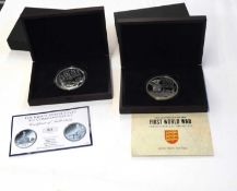 Cased silver 5oz "The Kings Speech" commemorative coin, 155.52gms with certificate of authentication