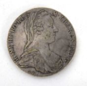 An 18th Century Austrian Empire marin, theresin one thaler silver coin