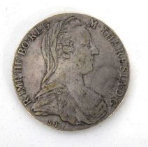 An 18th Century Austrian Empire marin, theresin one thaler silver coin