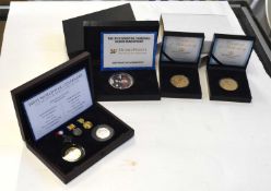 Small quantity of cased modern commemorative coins to include First World War Centenary silver