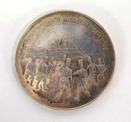 A silver hallmarked commemorative coin/medal of Great British Regiments depicting Queens Royal