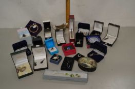 Collection of various boxed costume jewellery, rings and other items