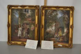 Two Oils on Board, figures, framed (2)