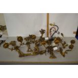 A pair of cast brass wall lights and one other (3)