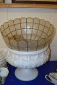 Mixed Lot: Large white porcelain jardiniere and two light shades