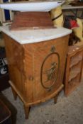 A marble topped bedside cabinet/pot cupboard