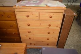 Modern pine effect six drawer bedroom chest