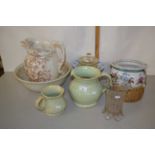 Mixed Lot: Various jugs, reproduction Chinese jardiniere and other assorted items