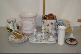 Mixed Lot: Various assorted ceramics, dressing table items, jardiniere etc