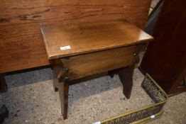 A 20th Century small oak box stool of rectangular form, 51cm wide