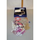 Box of various necklaces, costume jewellery etc