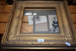 Gilt picture frame, vintage photographs etc