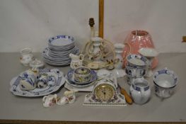 Mixed Lot: Range of Wedgwood Voeendam tea wares, small cherub based table lamp, a Portmeirion