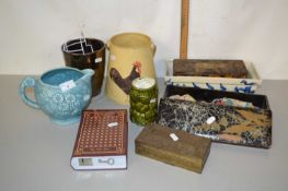 Mixed Lot: Various assorted jugs, lacquered jewellery box, book shaped box and other items