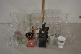 Mixed Lot: Various assorted drinking glasses, vases, ornaments etc