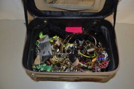 Zip top box containing a large quantity of costume jewellery