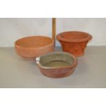 Mixed Lot: Three various assorted plant pots