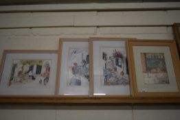 Four framed prints