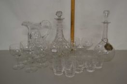 Mixed Lot: Decanters, drinking glasses etc