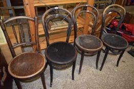 A set of three bentwood cafe chairs plus one other (4)