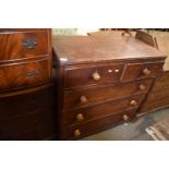 A mahogany chest of two short over three long drawers