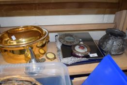 Mixed Lot: Gilt glazed tureen, picture frames etc