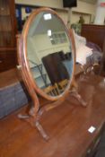 Mahogany oval dressing table mirror