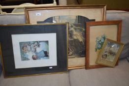 Mixed Lot: Assorted pictures to include coloured print Paolo and Francesca
