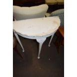 Cream painted demi loon side table