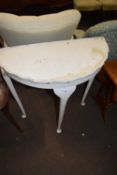 Cream painted demi loon side table