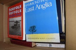 Books to include Hammond Innes' East Anglia and other regional reference and others