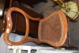 Mahogany rattan seated dining chair