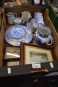 Mixed Lot: Assorted blue and white china, pictures etc