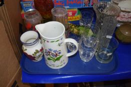 Mixed Lot: Two carafes and glasses, other glass ware, ceramics etc