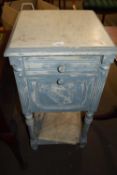 A marble topped pot cupboard