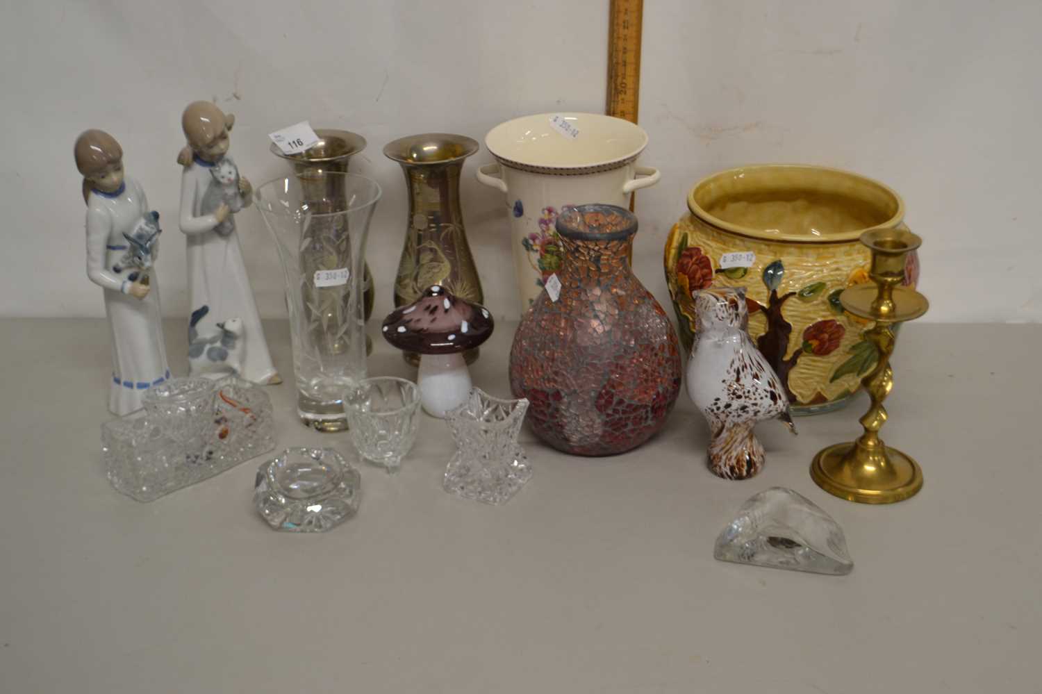 Mixed Lot: Various vases, jardiniere, Lladro style figures etc