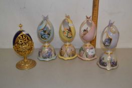 A collection of Flights of Fancy porcelain musical ornaments together with a further Franklin Mint