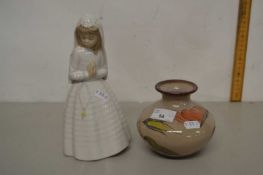 A Nao model of a girl together with a Denby vase (2)