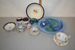 Mixed Lot: Various assorted decorative tea wares and other items together with a Art Glass plate and
