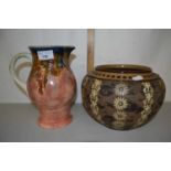 Mixed Lot: Royal Doulton silicon ware jardiniere and a further jug